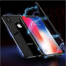 Load image into Gallery viewer, Apple iPhone X Luxury Magnetic Adsorption Metal Bumper Frame 9H Tempered Glass Back Case