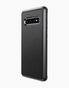 X-doria Defense LUX Military Grade Drop Tested, Anodized Aluminum, Leather case For Galaxy S10/ S10 PLUS Black