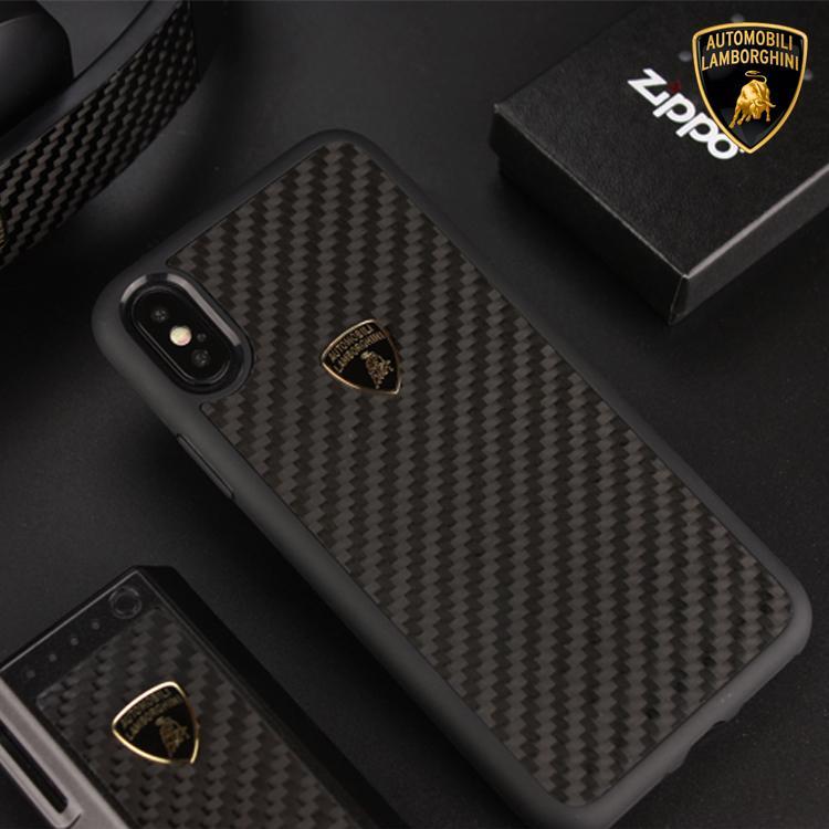 Apple iPhone XS Max Official Lamborghini Shockproof D3 Genuine Carbon Fiber Protection Back Case Cover