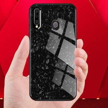 Load image into Gallery viewer, SAMSUNG GALAXY M30 MARBLE PATTERN BLING SHELL CASE [9H TEMPERED GLASS BACK COVER] WITH SOFT TPU BUMPER,ANTI-SCRATCH PHONE CASE