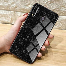 Load image into Gallery viewer, SAMSUNG GALAXY M30 MARBLE PATTERN BLING SHELL CASE [9H TEMPERED GLASS BACK COVER] WITH SOFT TPU BUMPER,ANTI-SCRATCH PHONE CASE