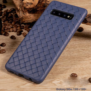 SAMSUNG GALAXY S10 PREMIUM WEAVING GRID BREATHABLE SOFT SILICONE BACK CASE