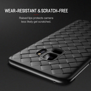 Samsung Galaxy S9 Premium Weaving Grid Breathable Soft Silicone Back Case Cover