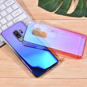Samsung Galaxy S9 Plus Luxury Blue Ray Laser Gradient Dual Color Hard Back Case Cover