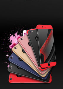Premium GKK Ultra Slim 3in1 360 Body Full Protection Hard Matte Front + Back Cover for Apple iPhone 7/8- (Red- Black-Red)