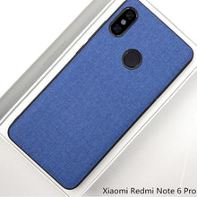 Load image into Gallery viewer, Redmi Note 6 Pro Premium Fabric Canvas Soft Silicone Cloth Texture Back Case with Back Screen Guard