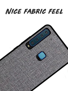 Samsung Galaxy A9 2018 Premium Fabric Canvas Soft Silicone Cloth Texture Back Case with Back Screen Guard