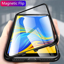 Load image into Gallery viewer, Samsung Galaxy A7 2018 Shock Proof Luxury Magnetic Adsorption Metal Bumper Auto-Fit Tempered Back Case