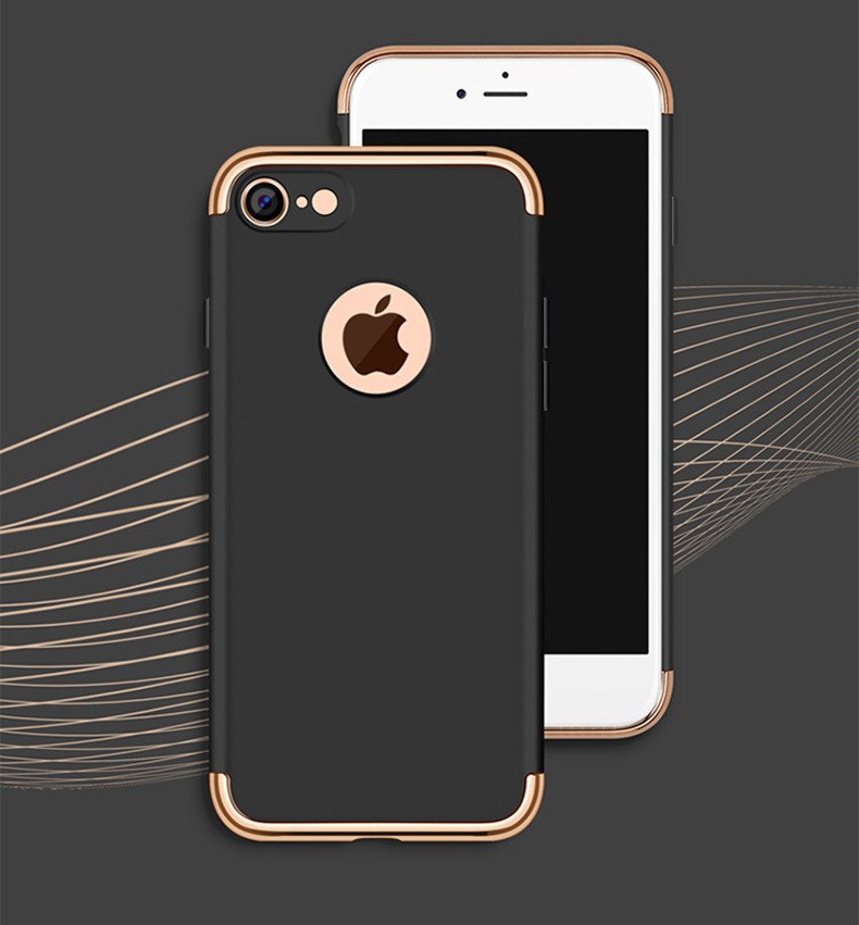 Luxury Ultra Slim 3in1 Gold Electroplating Hard Back Case Cover for Apple iPhone 7/8