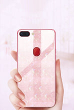 Load image into Gallery viewer, Oppo F9 Pro Marble Pattern Bling Shell Case-[9H Tempered Glass Back Cover] with Soft TPU Bumper,Anti-Scratch Phone Case