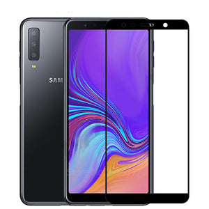 Samsung Galaxy A7 2018 Premium 5D Pro Full Glue Curved Edge Anti Shatter Tempered Glass Screen Protector