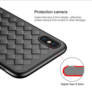 Apple iPhone X Premium Weaving Grid Breathable Soft Silicone Back Case
