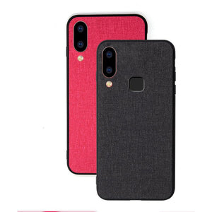 Vivo V11 Premium Fabric Canvas Soft Silicone Cloth Texture Back Case with Back Screen Guard