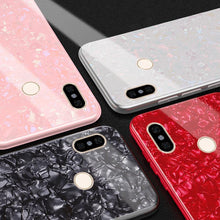 Load image into Gallery viewer, Redmi Note 5 Pro Marble Pattern Bling Shell Case-[9H Tempered Glass Back Cover] with Soft TPU Bumper,Anti-Scratch Phone Case