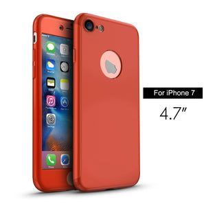 Premium iPaky Matte Finish 360 Full Body Protection Front + Back Cover for Apple iPhone 7/7 Plus