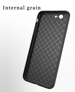 Premium Weaving Grid Breathable Soft Silicone Back Case Cover for Apple iPhone 7/8 - BLACK