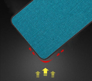 Oppo F9 Pro Premium Fabric Canvas Soft Silicone Cloth Texture Back Case with Back Screen Guard