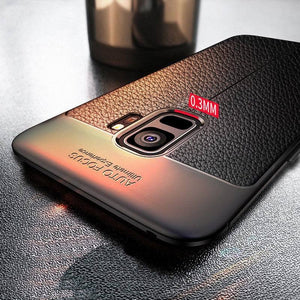 Samsung Galaxy S9 Luxury Anti-Shock Full Protective Leather Design TPU Back Case Cover