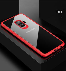 Samsung Galaxy S9 Premium Transparent Hard Acrylic Back with Soft TPU Bumper Case - RED