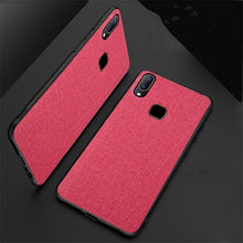 Load image into Gallery viewer, Vivo V11 Premium Fabric Canvas Soft Silicone Cloth Texture Back Case with Back Screen Guard