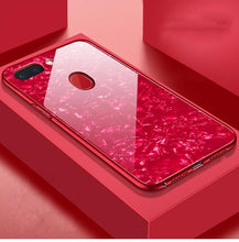 Load image into Gallery viewer, Oppo F9 Pro Marble Pattern Bling Shell Case-[9H Tempered Glass Back Cover] with Soft TPU Bumper,Anti-Scratch Phone Case