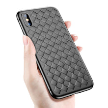 Load image into Gallery viewer, Premium Weaving Grid Breathable Soft Silicone Back Case Cover for Apple iPhone 7 Plus/ 8 Plus- BLACK