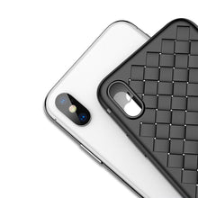 Load image into Gallery viewer, Premium Weaving Grid Breathable Soft Silicone Back Case Cover for Apple iPhone 7 Plus/ 8 Plus- BLACK