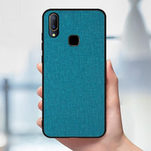 Load image into Gallery viewer, Vivo V11 Premium Fabric Canvas Soft Silicone Cloth Texture Back Case with Back Screen Guard