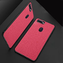 Load image into Gallery viewer, Oppo F9 Pro Premium Fabric Canvas Soft Silicone Cloth Texture Back Case with Back Screen Guard