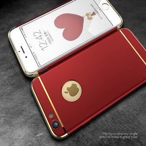 Luxury Ultra Slim i paky  3in1 Gold Electroplating Hard Back Case Cover for Apple iPhone 6 / 6S/ iPhone 6 Plus