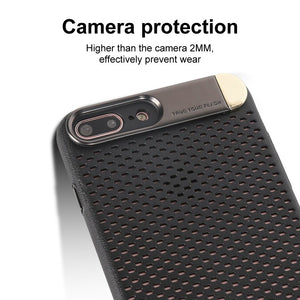 Henks Premium Ultra Slim Metal Back Camera Protection Kickstand Hollow Shell Bracket Back Case for Apple iPhone 7 Plus/ 8 Plus