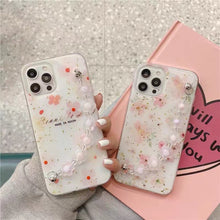 Load image into Gallery viewer, Premium Beautifull life Glitter Real Dried Flower withh Bracelet Clear Case Cover For iPhone 13 Series
