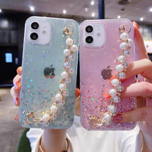 Load image into Gallery viewer, Premium Glitter Pearl Bracelet Phone Case for IPhone 13 Series