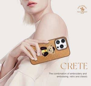 Santa Barbara Polo & Racquet Club ® Luxury Crete Series Leather Case for iPhone 14 Series (iPhone 14 / 14 Plus / 14 Pro / 14 Pro Max)