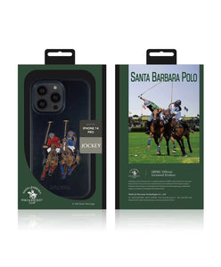 APPLE iPhone 14 Pro, Santa Barbara Black Polo Jockey Series Leather Back  Case Compatible with iPhone 14_
