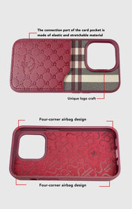 Santa Barbara Polo & Racquet Club ® Luxury Plaid Series Leather Case for iPhone 14 Series