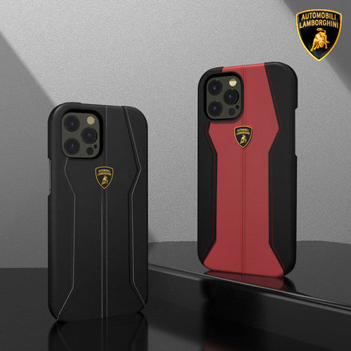 Luxury Genuine Leather Hand Crafted Official Lamborghini Huracan D1 Series Cover for Apple iPhone 13 Series