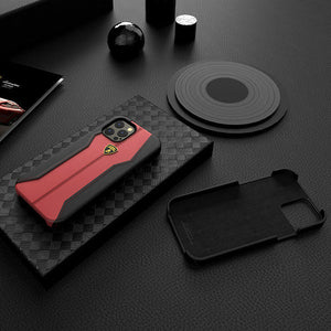 Luxury Genuine Leather Hand Crafted Official Lamborghini Huracan D1 Series Cover for Apple iPhone 13 Series
