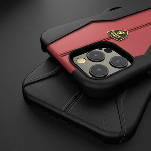 Luxury Genuine Leather Hand Crafted Official Lamborghini Huracan D1 Series Cover for Apple iPhone 13 Series