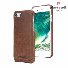 Load image into Gallery viewer, 100% ORIGINAL Pierre Cardin Genuine Leather Hard Back Case Cover For Apple iPhone 7/8 - BROWN