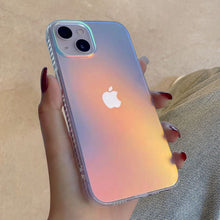 Load image into Gallery viewer, Premium Glitter Anti Shock Rainbow Laser Gradient Back Case For iPhone 14 Series