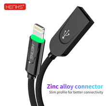 Load image into Gallery viewer, HENKS Auto Disconnect Fast Charging USB Data Sync Metal Connector Cable for Apple iPhone
