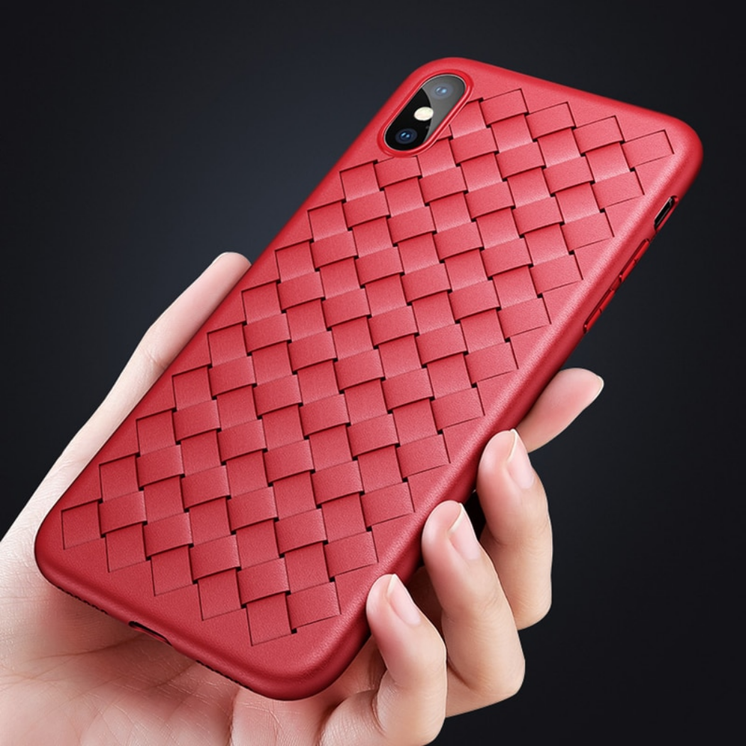 Luxury Grid Pattern Leather Back Cover Compatible with All iPhone