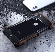 Load image into Gallery viewer, Apple iPhone X/XS Luxury Hard Metal Aluminum Wood Protective Bumper Phone Case