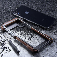Load image into Gallery viewer, Apple iPhone X/XS Luxury Hard Metal Aluminum Wood Protective Bumper Phone Case