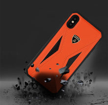 Load image into Gallery viewer, Apple iPhone X/XS Luxury Automobili Lamborghini Genuine Leather &amp; Carbon Fiber Back Case Cover