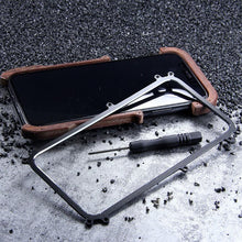 Load image into Gallery viewer, Apple iPhone X/XS Luxury Hard Metal Aluminum Wood Protective Bumper Phone Case