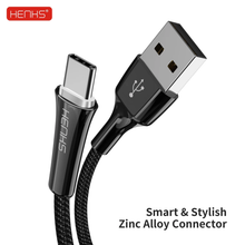 Load image into Gallery viewer, HENKS QC 3.0 Certified Zinc Alloy Smart Fast Charging &amp; Data Sync Cable for all Samsung, OnePlus, Oppo, Vivo, Xiaomi Type C Mobiles