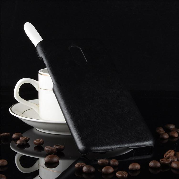 OnePlus 6T Luxury Leather Finish Anti Knock Hard PC Back Case Cover with Back Screen Guard