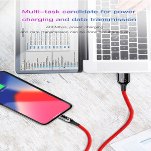 Baseus LED Lighting Auto Disconnect 2.4A Fast Charging Lightning Cable Cable Data Cord for iPhone XS Max XR X 8 7 6 6S Plus SE